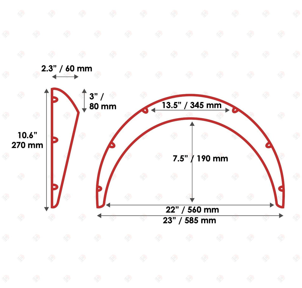JDM Fender Flares Universal 2.3" wide 2 psc