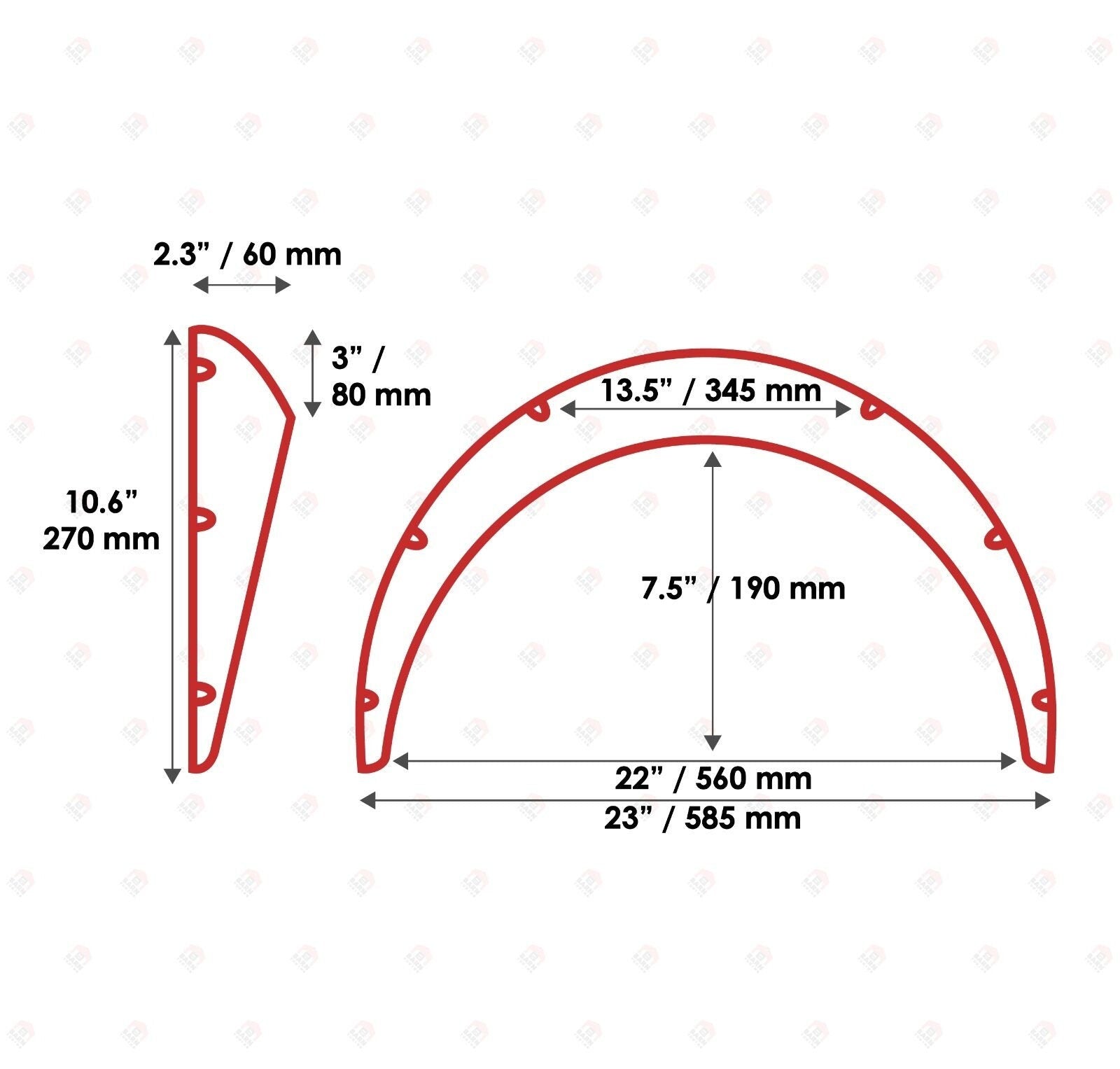 JDM Fender Flares Universal 2.3" wide 2 psc