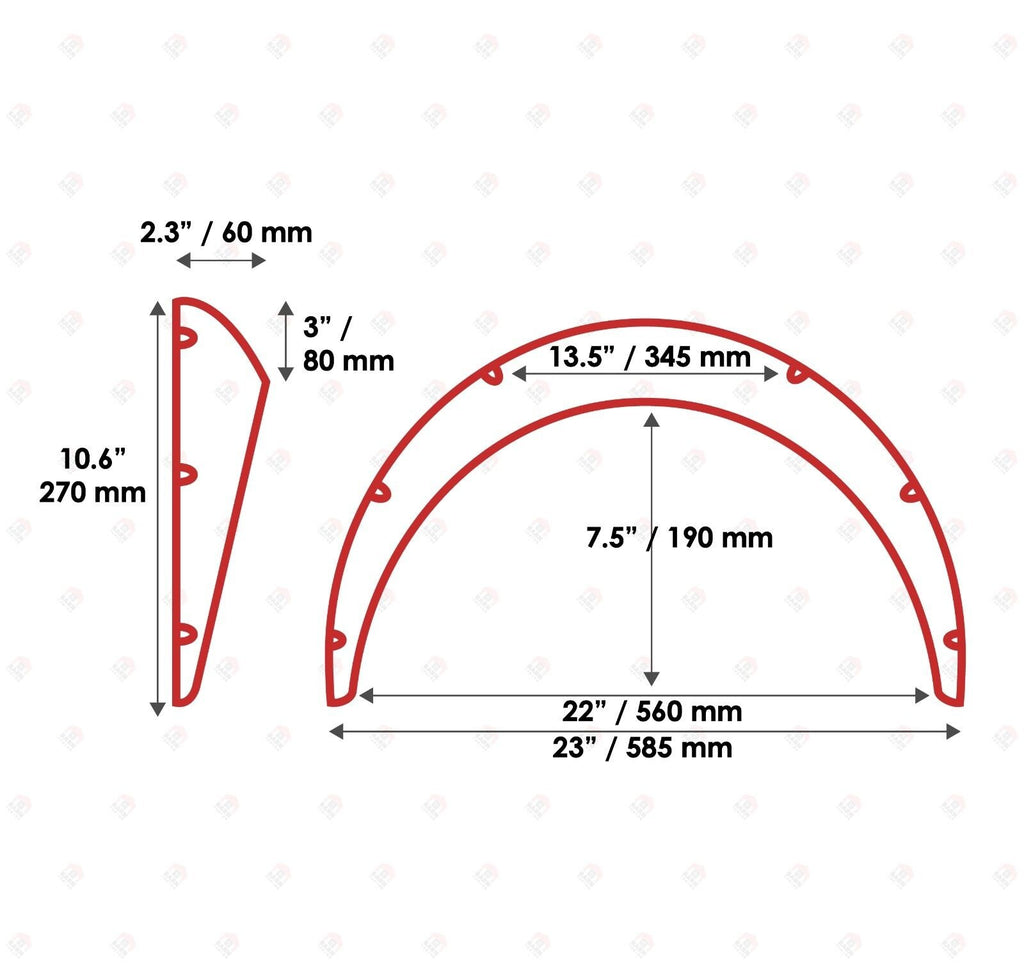 JDM Fender Flares Universal 2.3" wide 4 psc