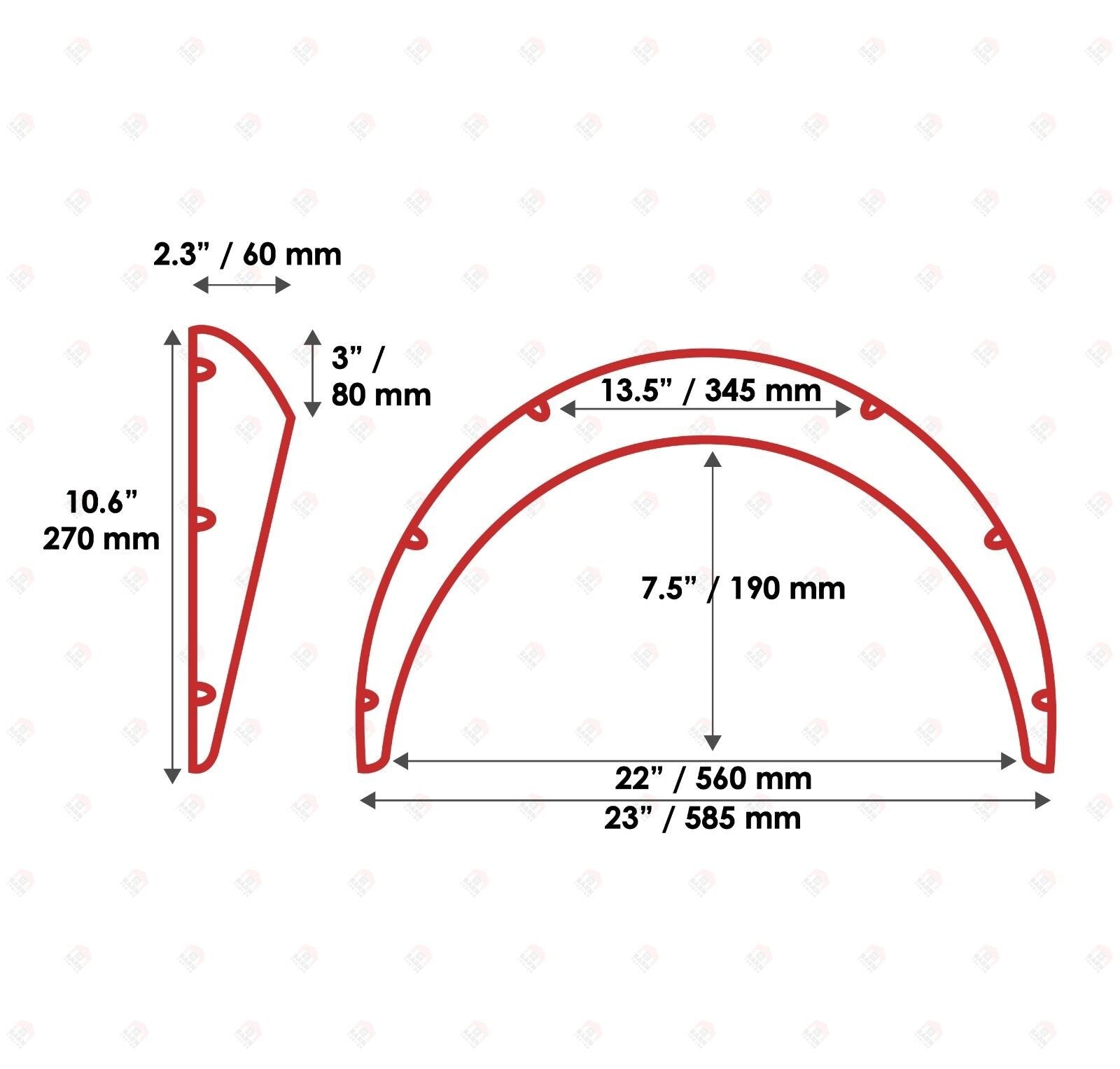 JDM Fender Flares Universal 2.3" wide 4 psc